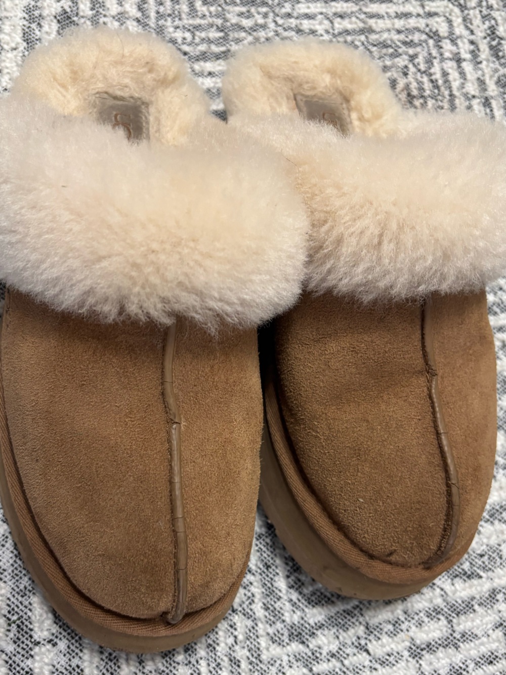 UGG Chestnut Suede Shearling-Lined Slip-On